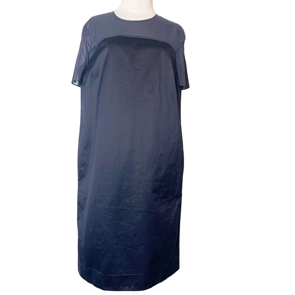 COS silk yoke dress boxy blue sz 10